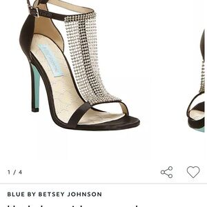 Betsy Johnson Crystal Mesh T Strap Sandal